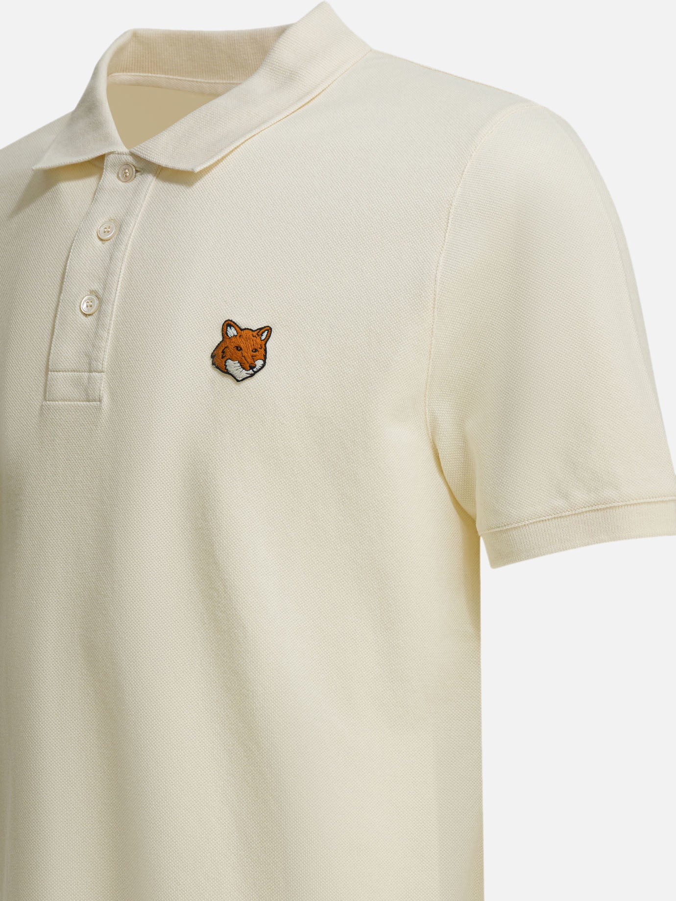 Polo shirts with buttons Logo Beige - Maison Kitsuné Men | PDP | VIETTI Online Store | Zoom-Modal_4