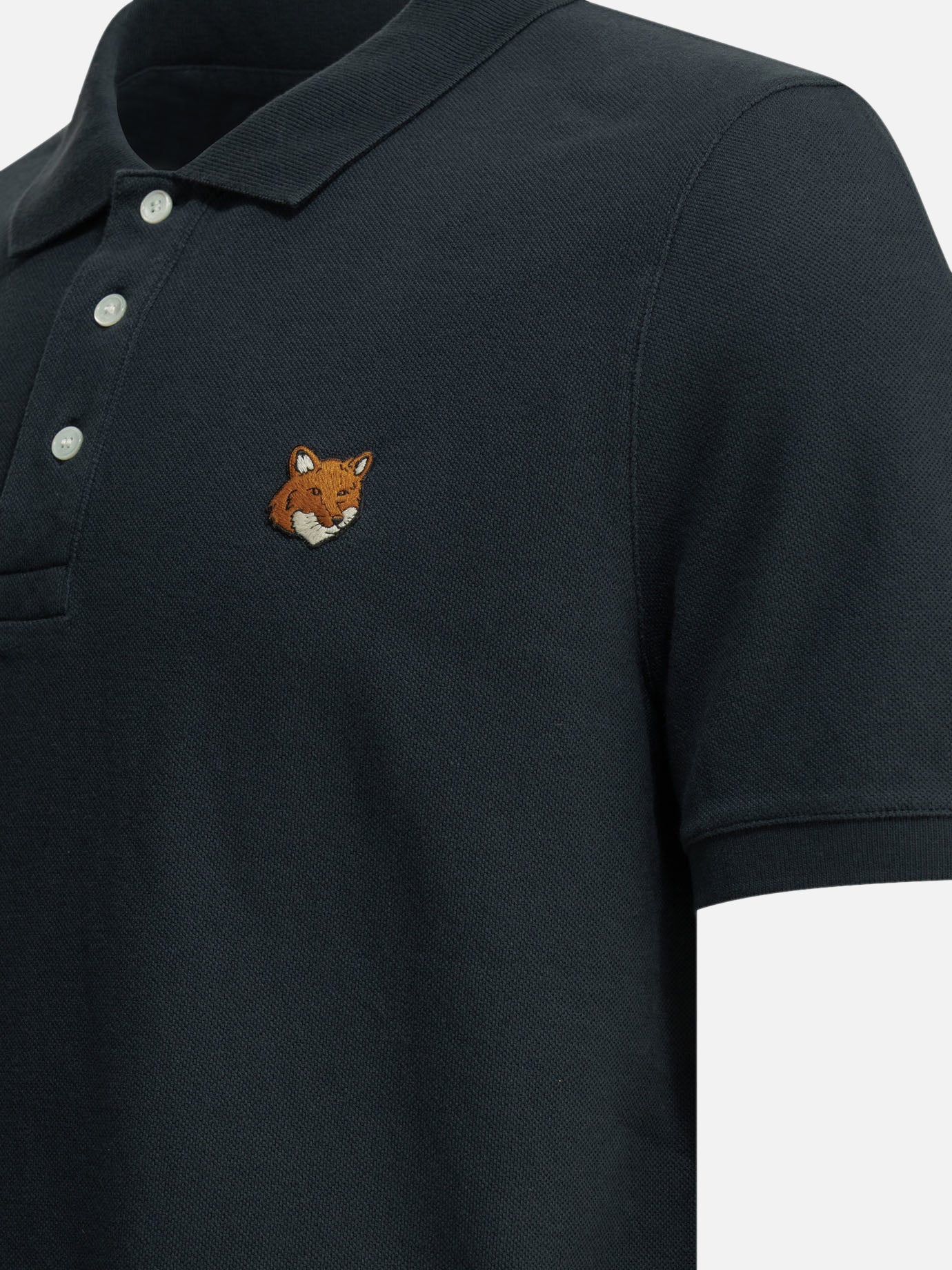 Polo shirts with buttons Logo Blue - Maison Kitsuné Men | PDP | VIETTI Online Store | Zoom-Modal_4