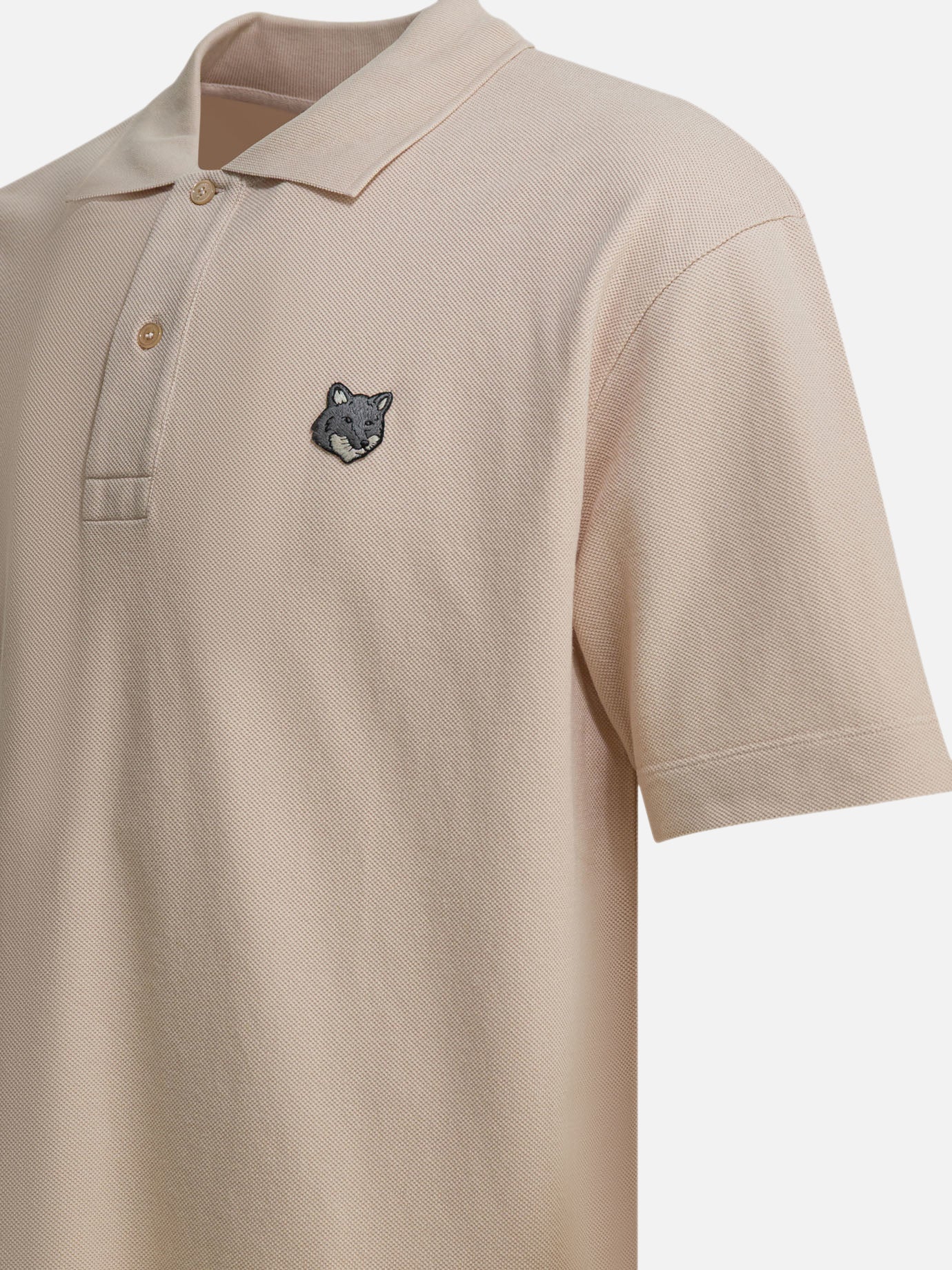 Polo shirts with buttons Logo Beige - Maison Kitsuné Men | PDP | VIETTI Online Store | Zoom-Modal_4