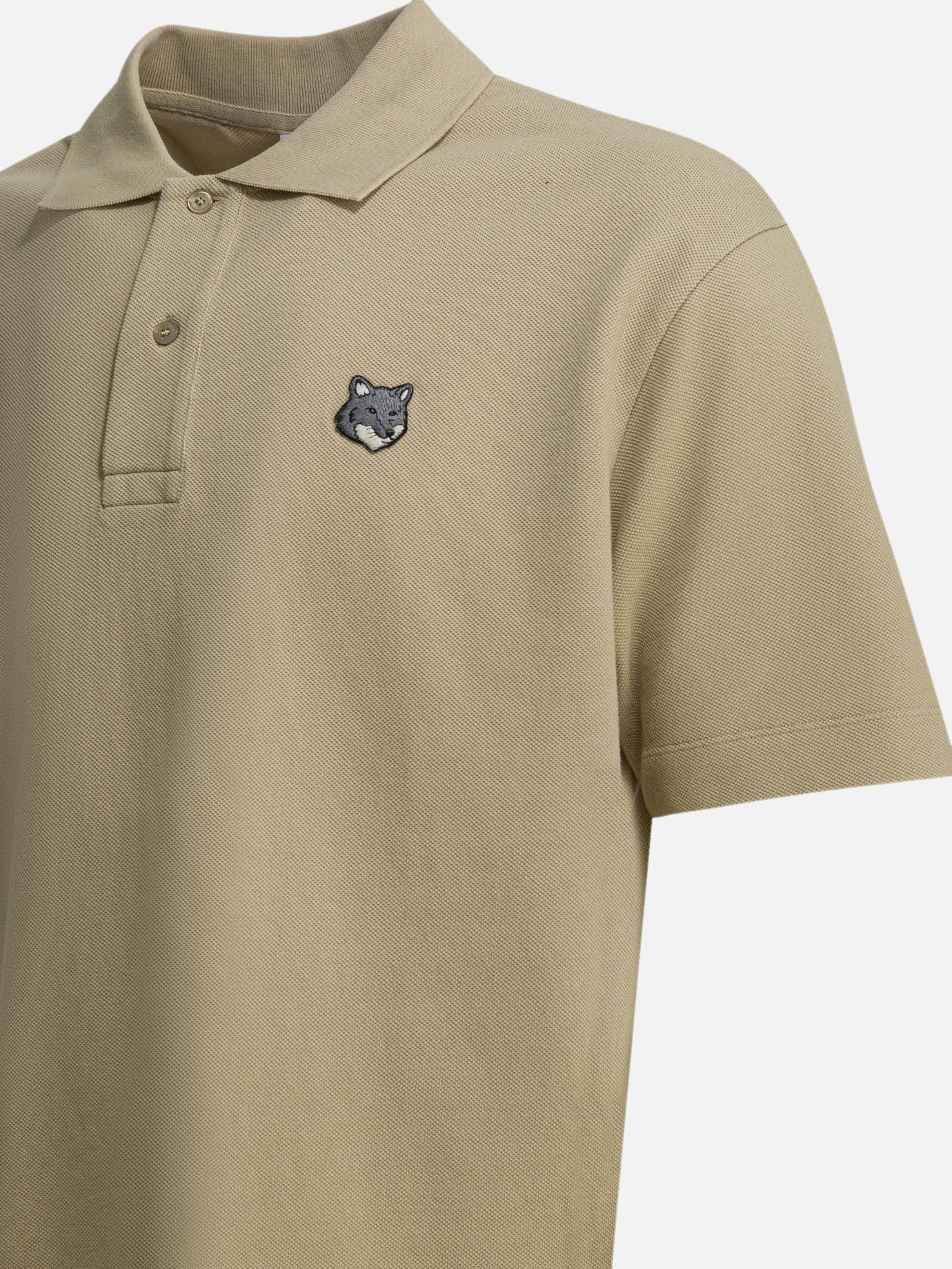 Polo shirts with buttons Logo Beige - Maison Kitsuné Men | PDP | VIETTI Online Store | Zoom-Modal_4