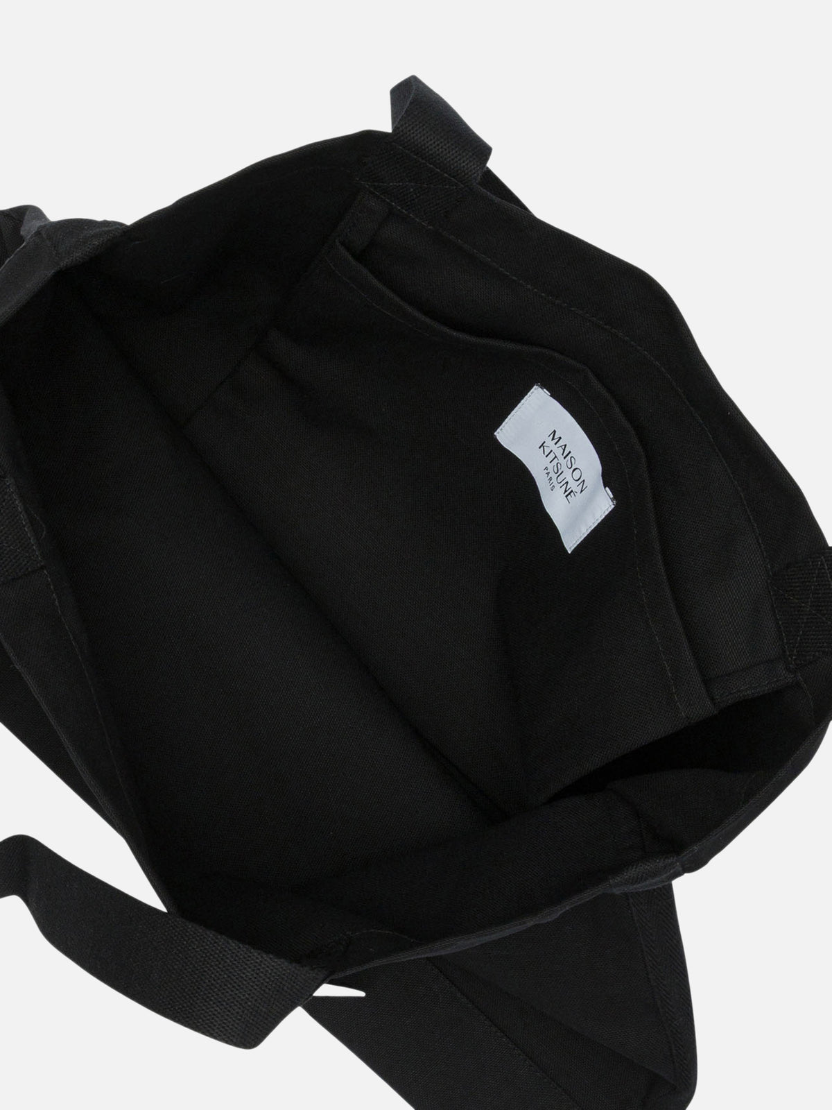 Maison Kitsuné "Dressed Fox" large shoulder bag Black