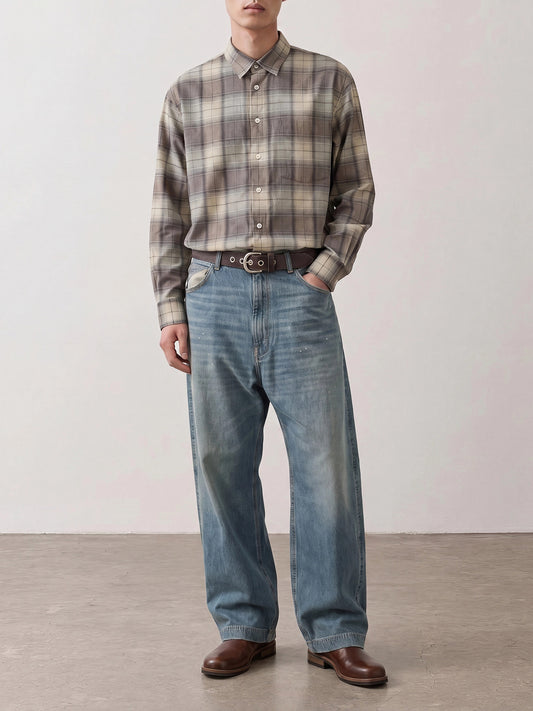 Wide-leg jeans Solid colour Light blue - Maison Margiela Men | PLP | VIETTI Online Store | 2