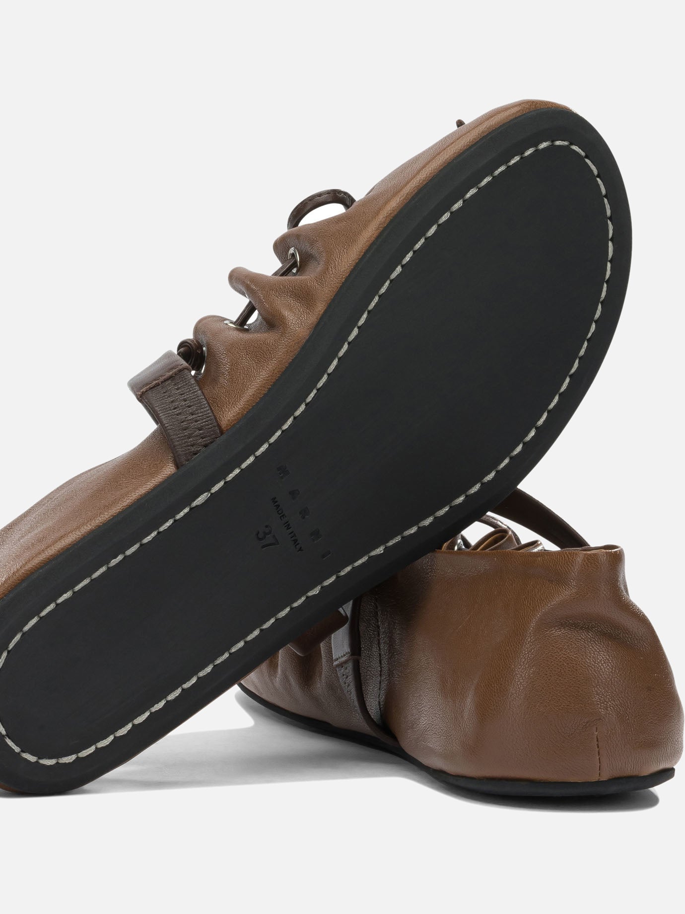 Mary Jane ballet flats 100% sheep leather - 100% rubber Brown - Marni Women | PDP | VIETTI Online Store | Zoom-Modal_5