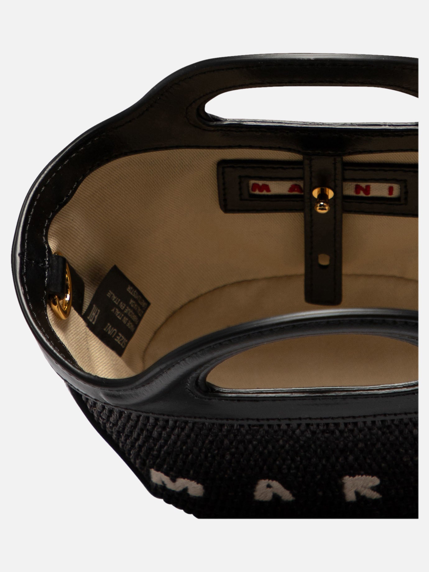 Small bags 52% cotton 48% polyamide - Lining: 95% cotton 5% acrylic - Other fabric: 100% calf leather - Metallic parts: 100% brass Black - Marni Women | PDP | VIETTI Online Store | Zoom-Modal_5