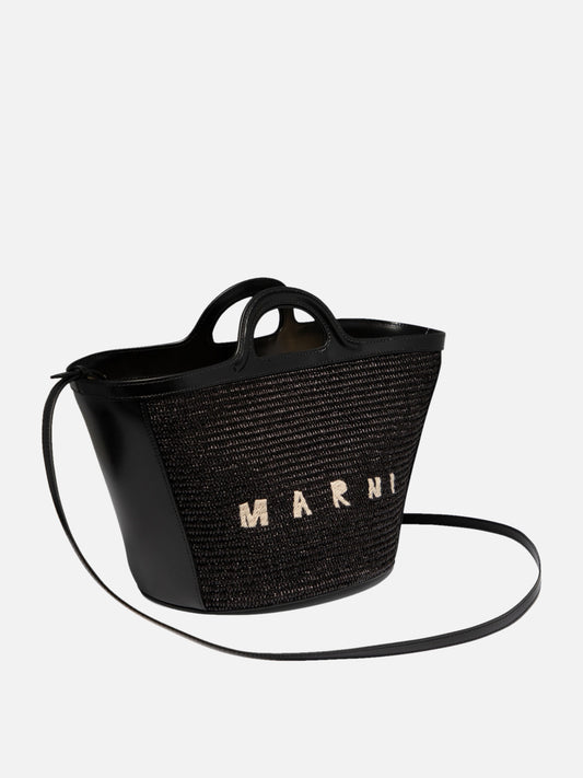 Large bags 52% cotton 48% polyamide - Lining: 95% cotton 5% acrylic - Other fabric: 100% calf leather - Metallic parts: 100% brass Black - Marni Women | PDP | VIETTI Online Store | 2