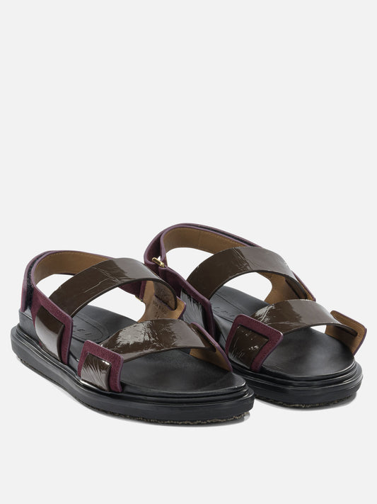 Flat sandals 100% calf leather - 100% rubber Brown - Marni Women | PLP | VIETTI Online Store | 2