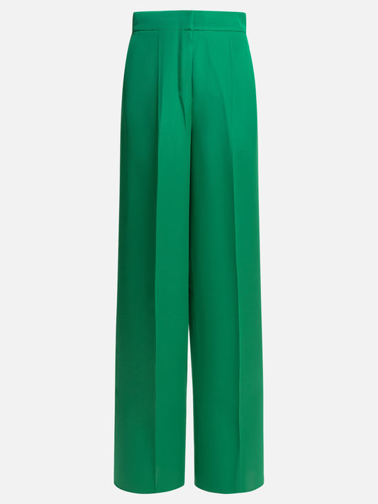 Max Mara Pianoforte Silk tailored pants Green