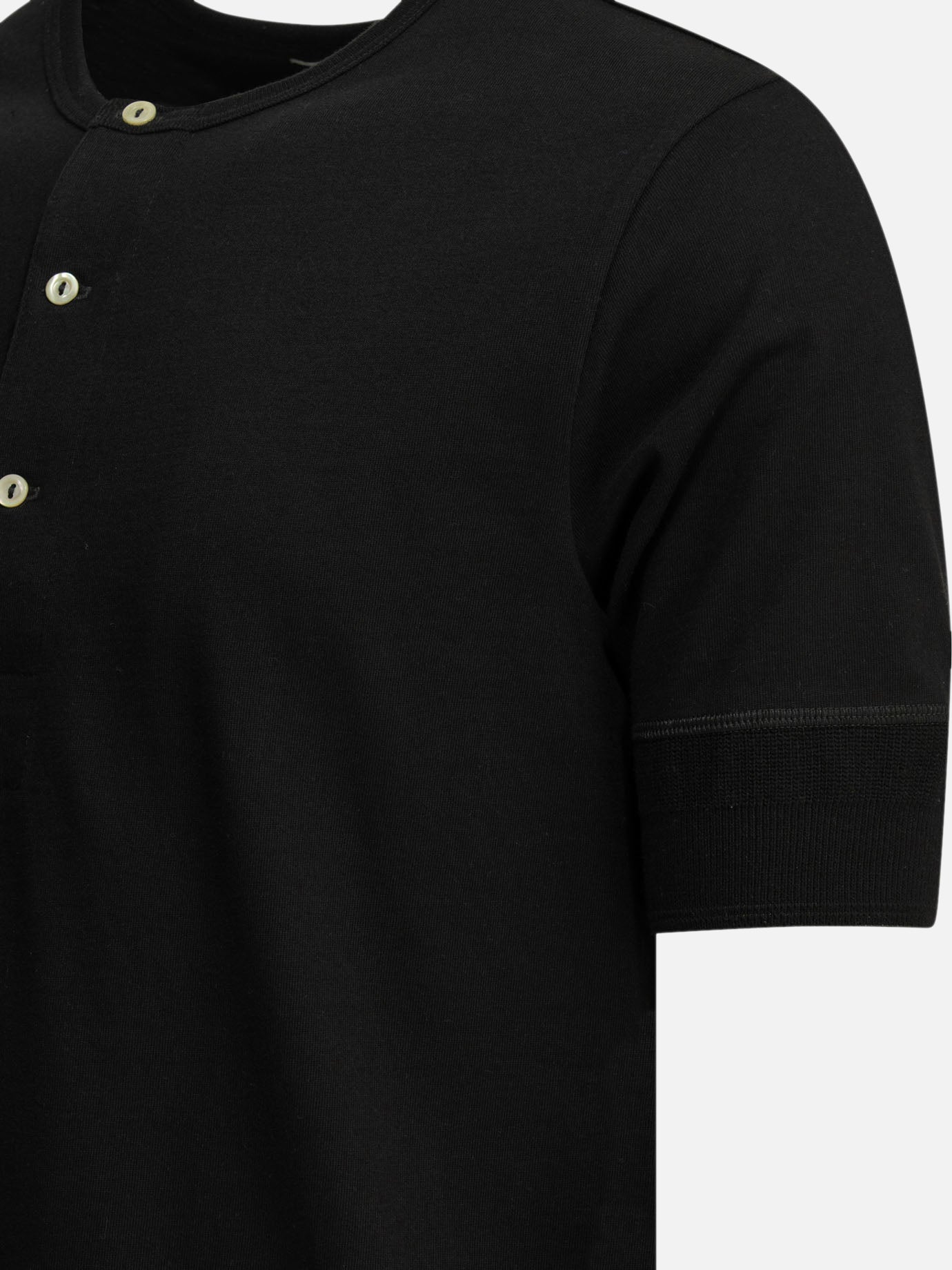 Henley t-shirts Solid colour Black - Merz b. Schwanen Men | PDP | VIETTI Online Store | Zoom-Modal_4