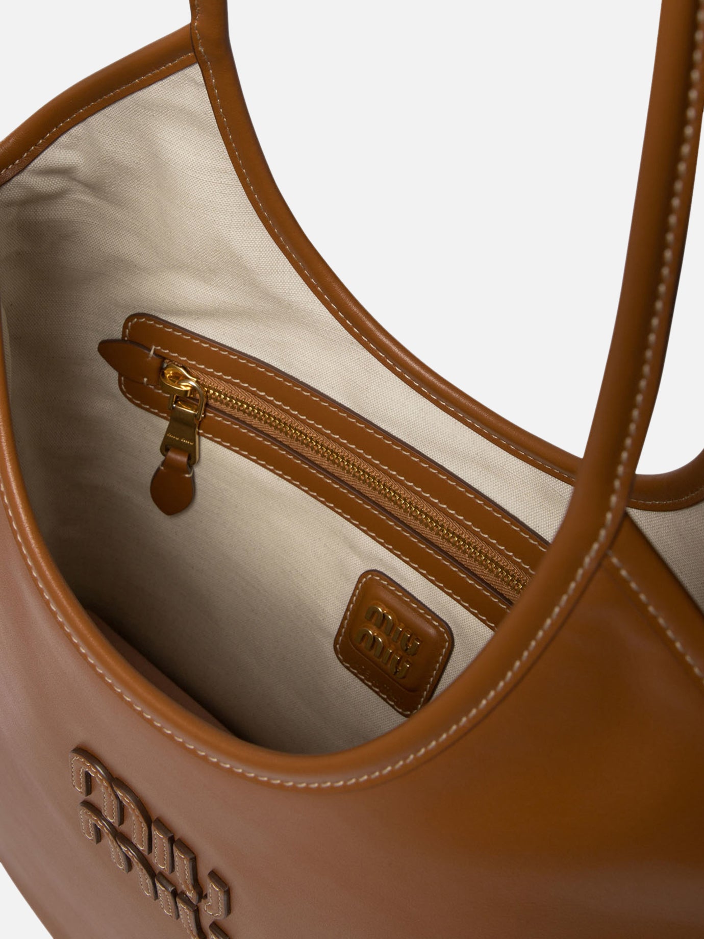 Medium bags 100% calf leather Brown - Miu Miu Women | PDP | VIETTI Online Store | Zoom-Modal_5