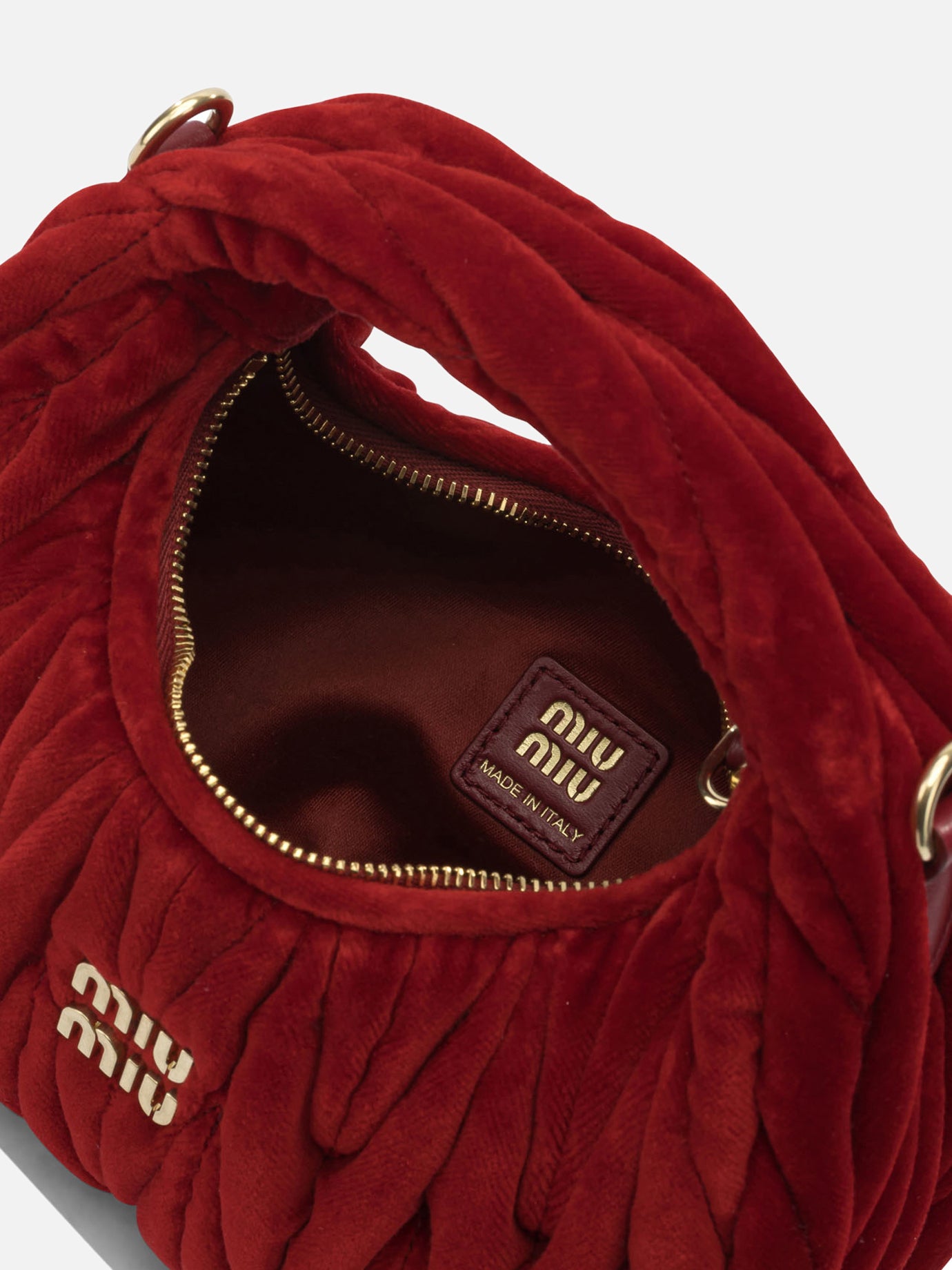 Small bags 100% cotton - Other fabric: 100% lamb leather Red - Miu Miu Women | PDP | VIETTI Online Store | Zoom-Modal_5