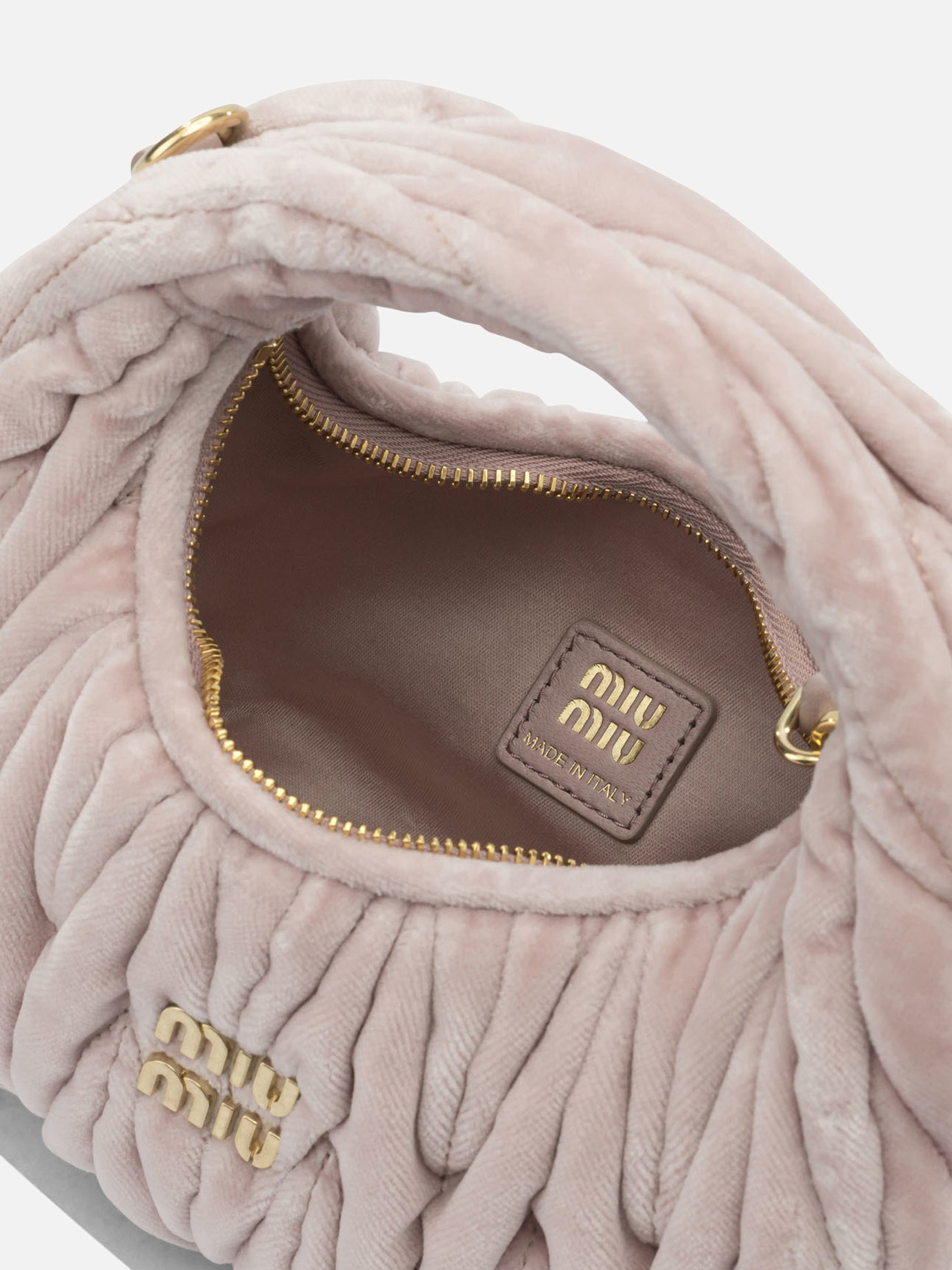 Small bags 100% cotton - Other fabric: 100% lamb leather Pink - Miu Miu Women | PDP | VIETTI Online Store | Zoom-Modal_5