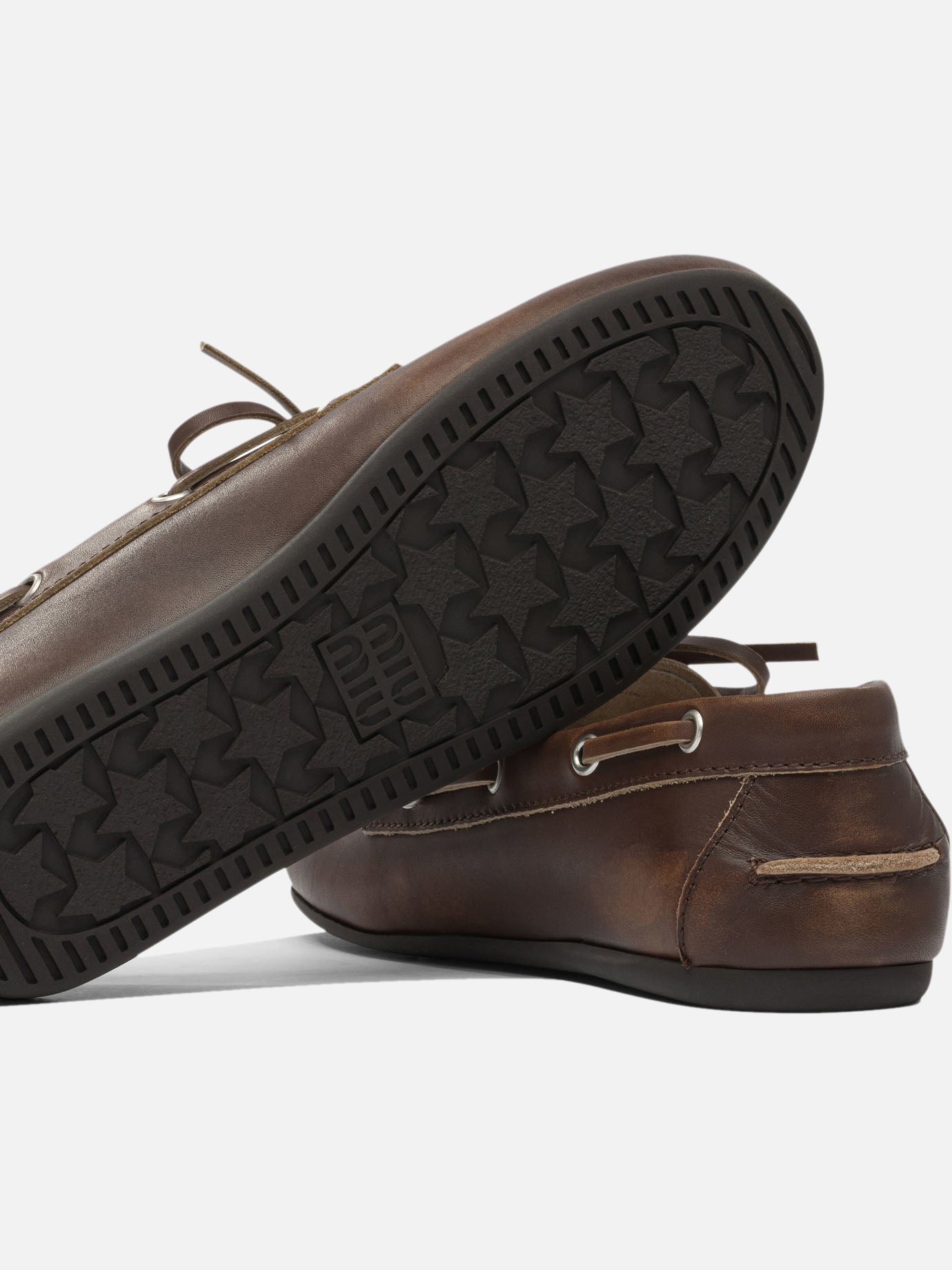 Laced loafers 100% calf leather - 100% rubber Brown - Miu Miu Women | PDP | VIETTI Online Store | Zoom-Modal_5