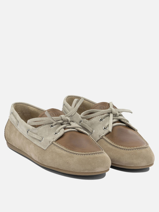 Mocassini stringati 100% calf leather Beige - Miu Miu Donna | PLP | VIETTI Online Store | 2
