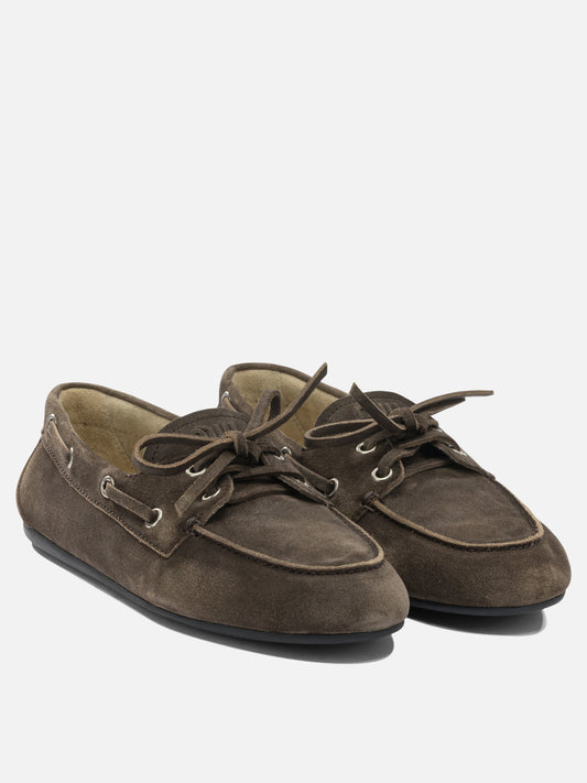 Laced loafers 100% calf leather Brown - Miu Miu Women | PLP | VIETTI Online Store | 2