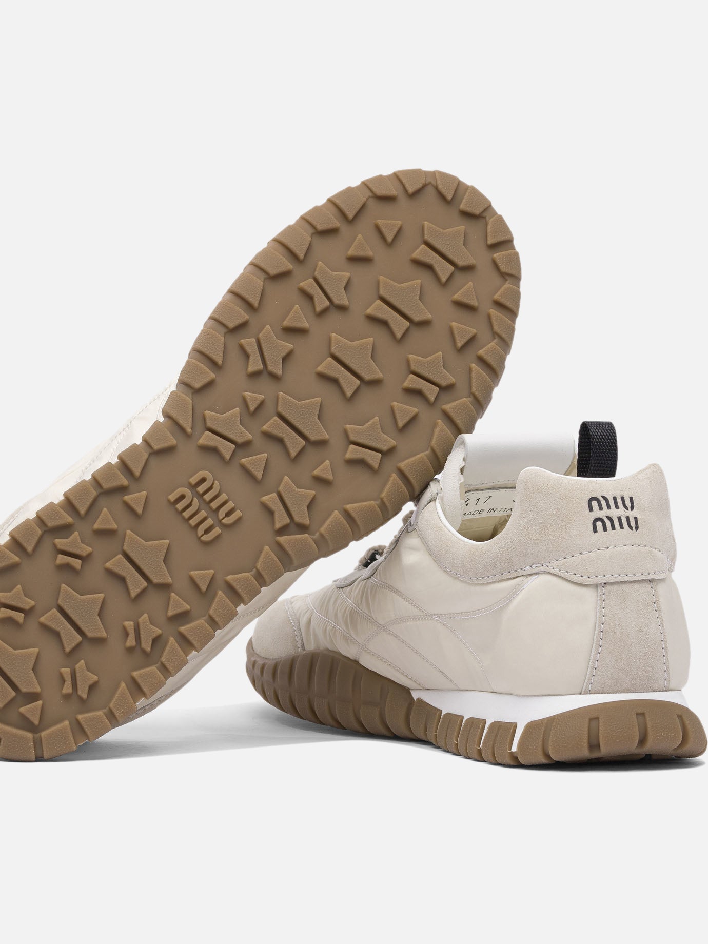 Low top sneakers 100% recycled polyamide - 100% rubber Beige - Miu Miu Women | PDP | VIETTI Online Store | Zoom-Modal_5