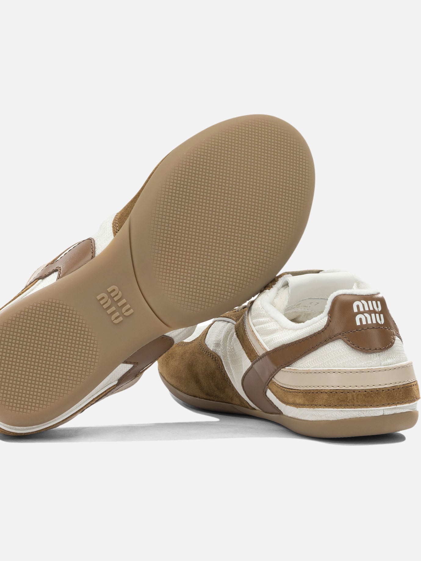 Low top sneakers 100% polyamide - 100% calf leather Beige - Miu Miu Women | PDP | VIETTI Online Store | Zoom-Modal_5