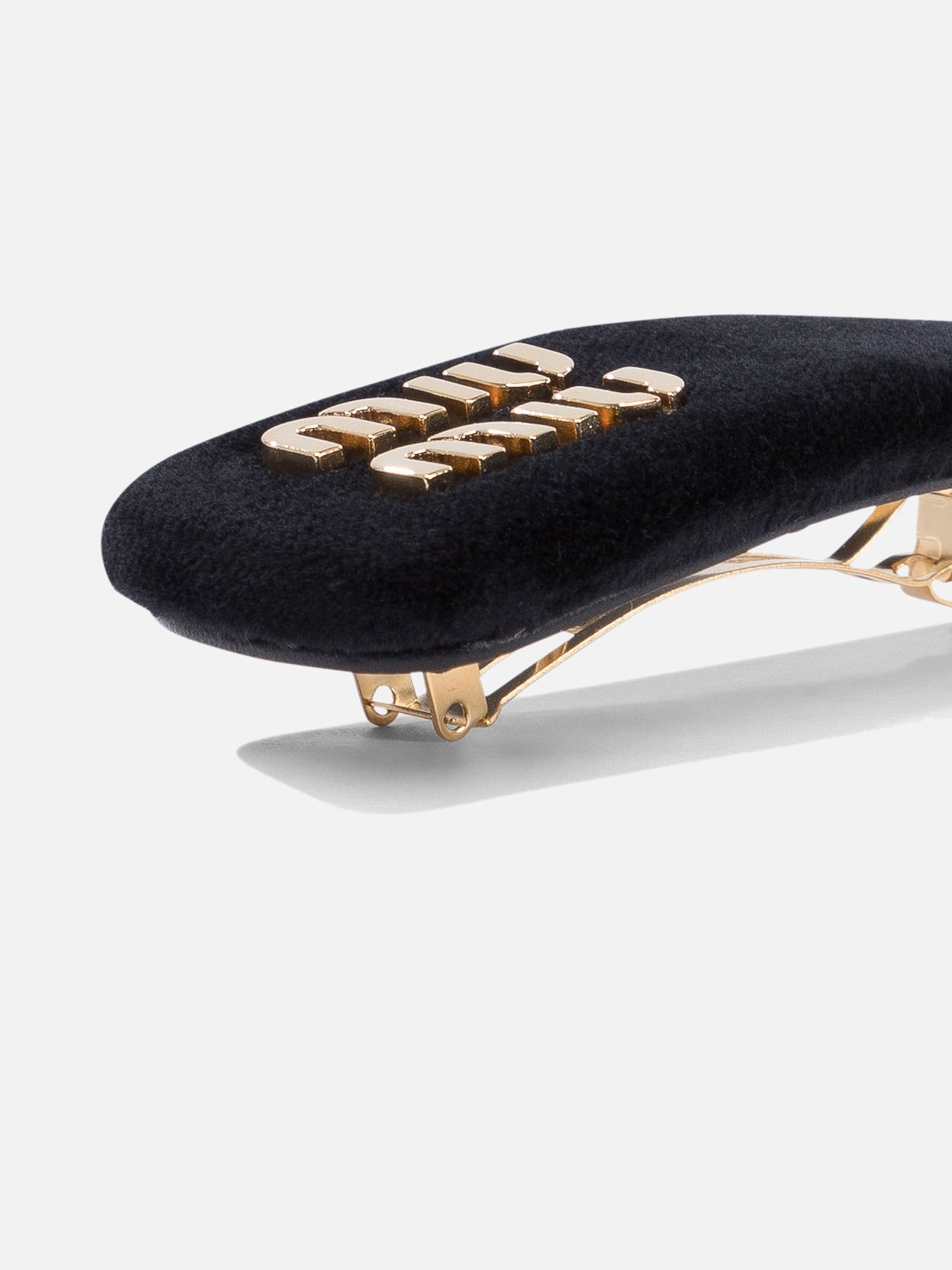 Hair clips 100% brass - 100% cotton - 100% lamb leather Black - Miu Miu Women | PDP | VIETTI Online Store | Zoom-Modal_2