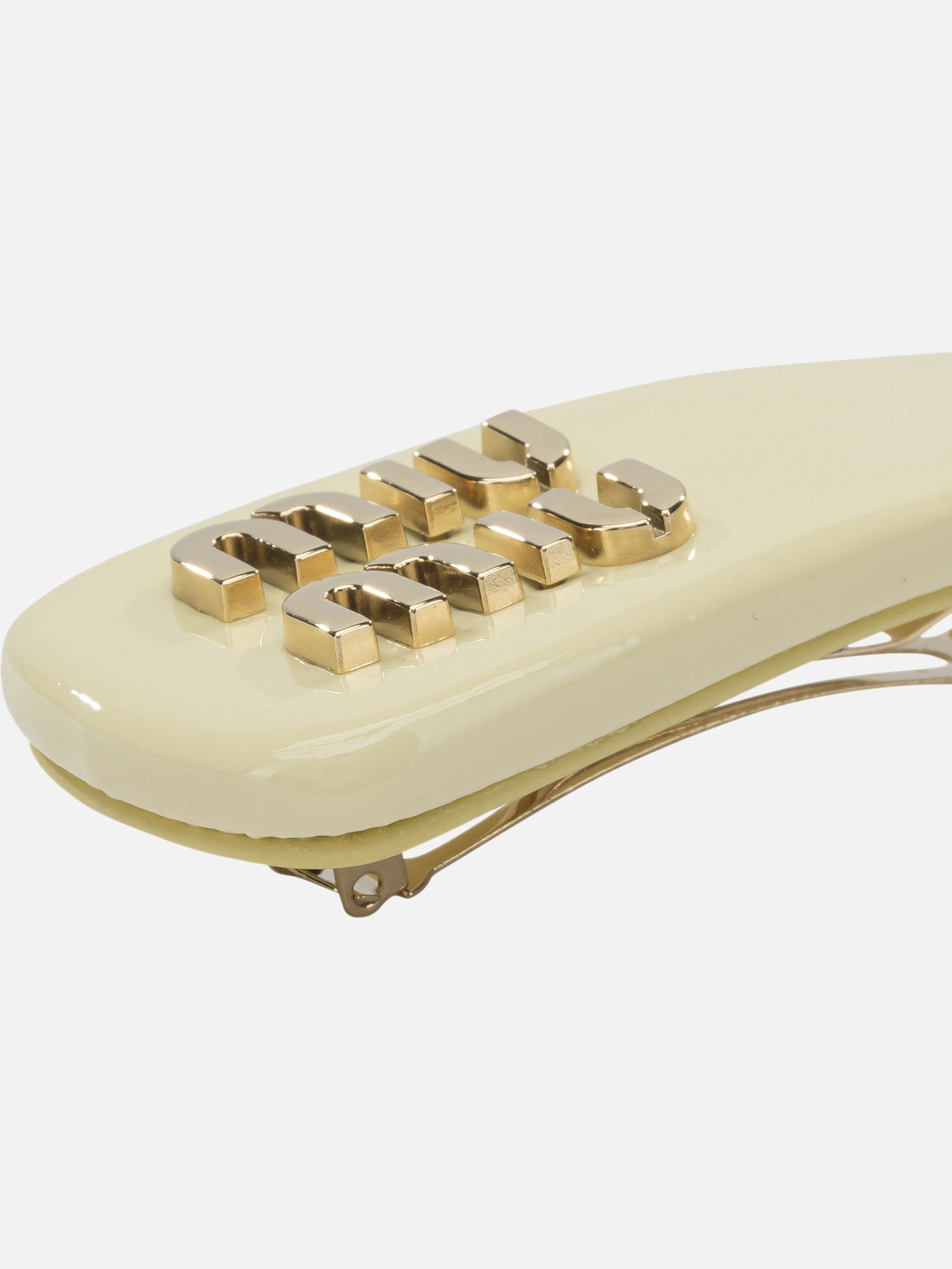 Hair clips 100% brass - 100% lamb leather Yellow - Miu Miu Women | PDP | VIETTI Online Store | Zoom-Modal_2