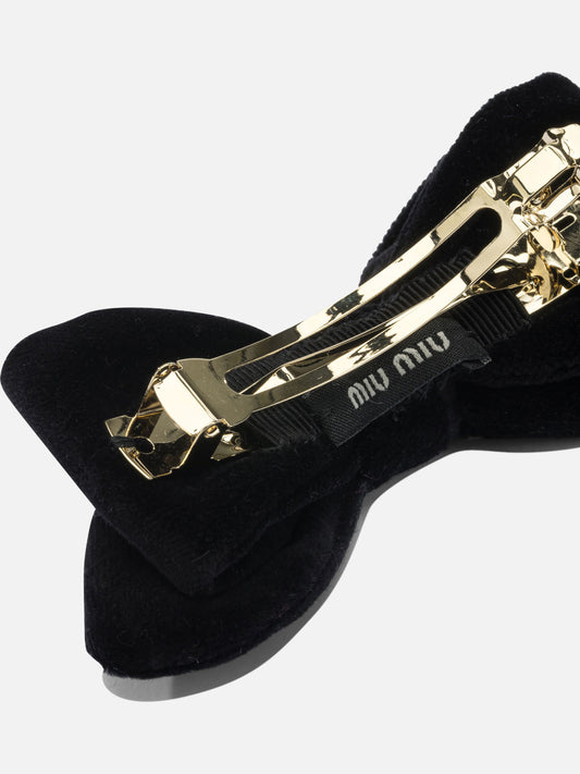 Fermacapelli 100% brass - 100% cotton - 100% lamb leather Nero - Miu Miu Donna | PLP | VIETTI Online Store | 2
