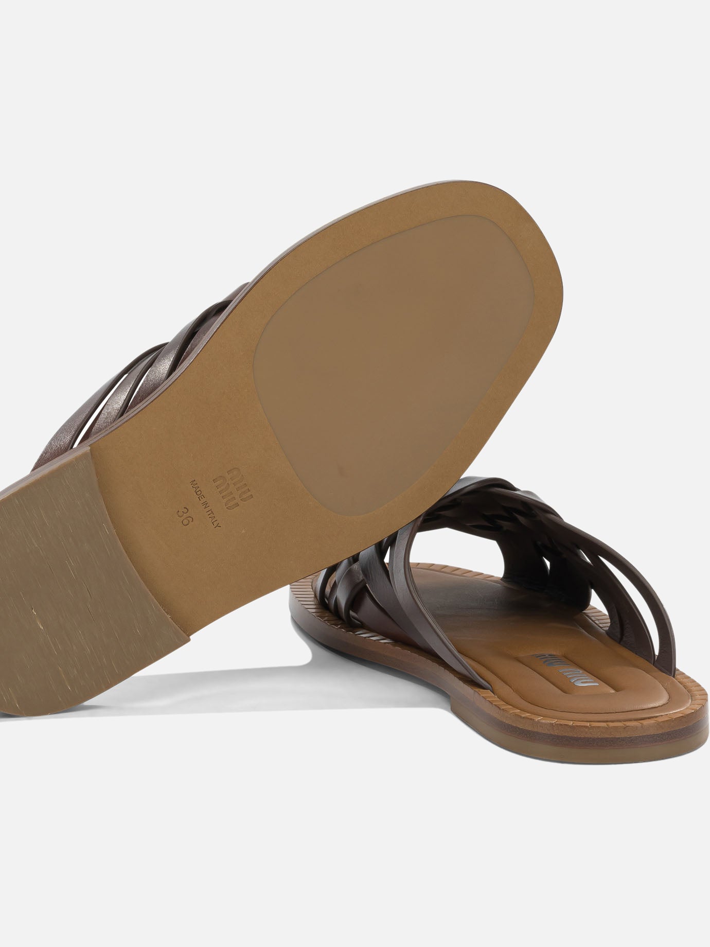 Slides 100% calf leather Marrone - Miu Miu Donna | PDP | VIETTI Online Store | Zoom-Modal_5