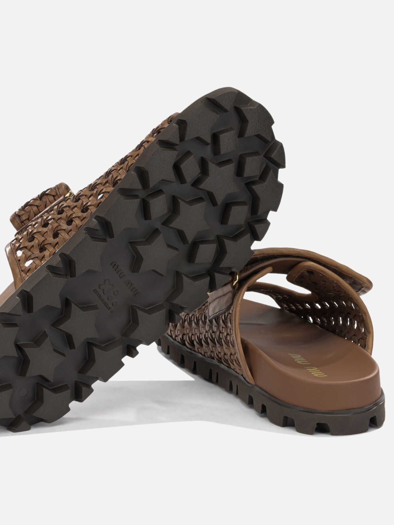 Sandali bassi 100% calf leather - 100% rubber Marrone - Miu Miu Donna | PDP | VIETTI Online Store | Zoom-Modal_5