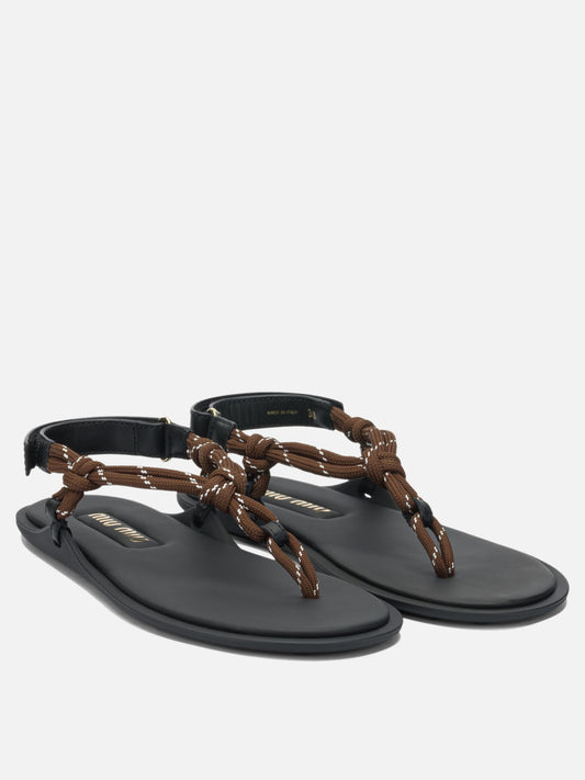Miu Miu "Rivière" rope sandals Brown