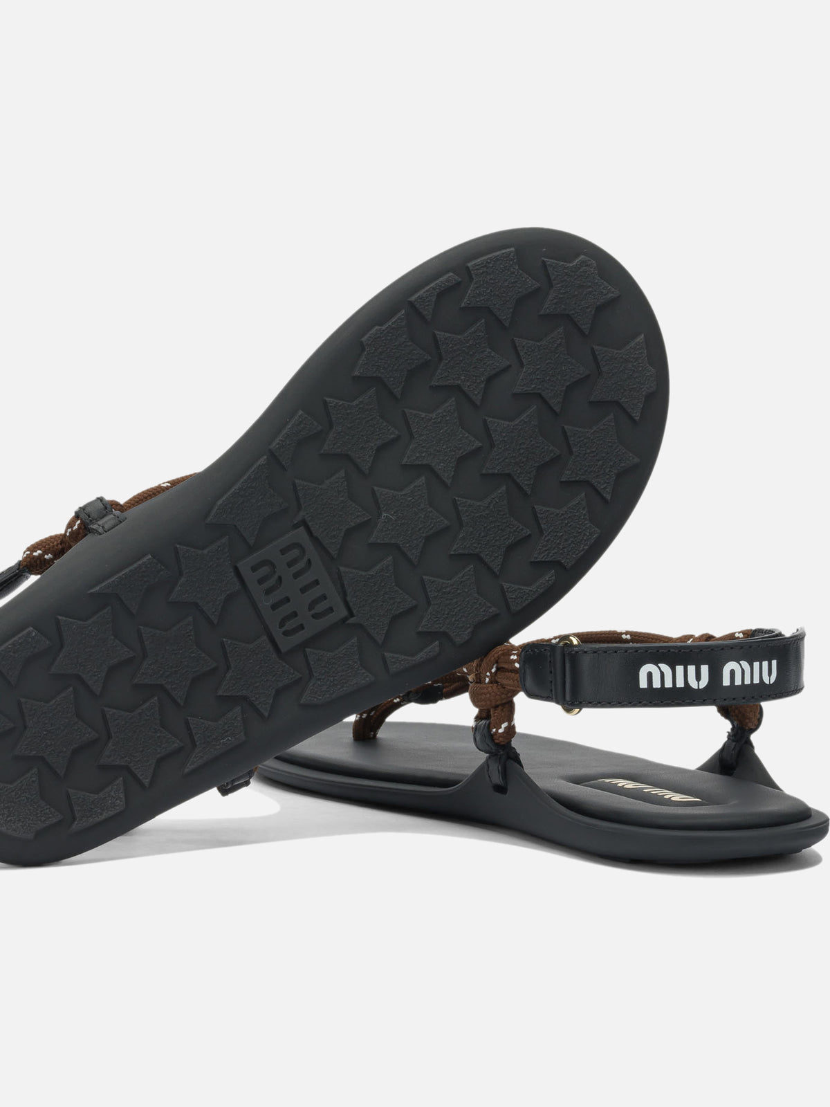 Miu Miu "Rivière" rope sandals Brown
