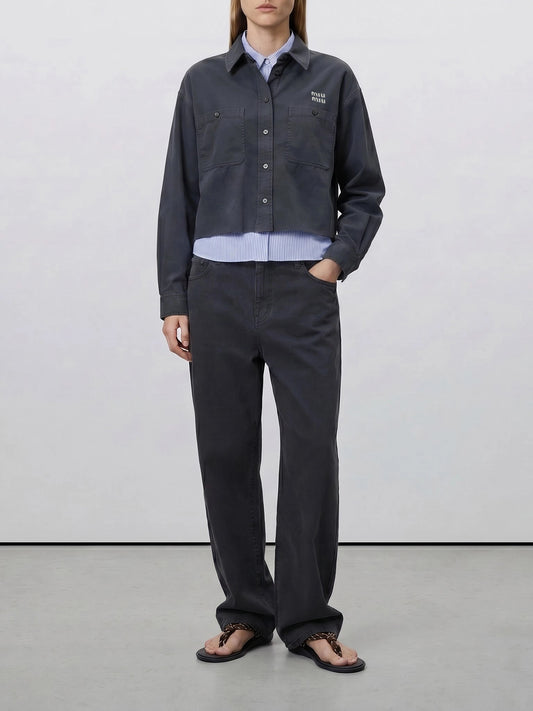 Casual shirts Logo Grey - Miu Miu Women | PLP | VIETTI Online Store | 2