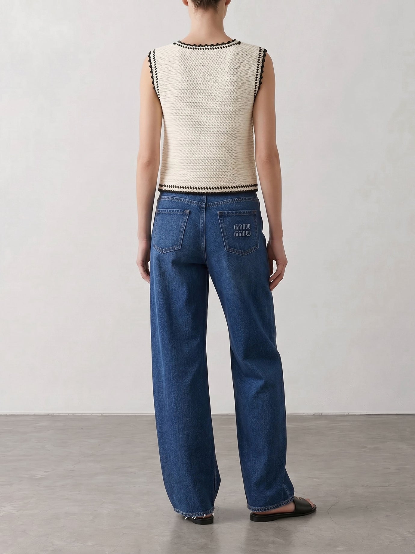 Jeans a gamba larga Logo Blu - Miu Miu Donna | PDP | VIETTI Online Store | Zoom-Modal_6
