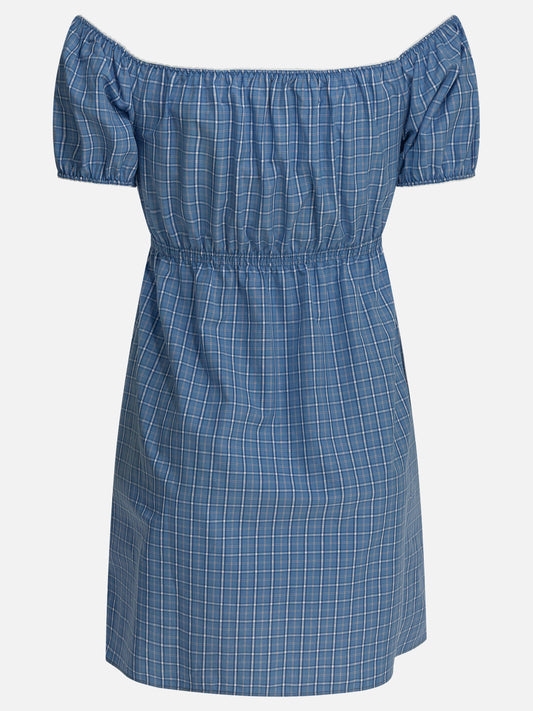 Mini dresses Logo Light blue - Miu Miu Women | PLP | VIETTI Online Store | 2