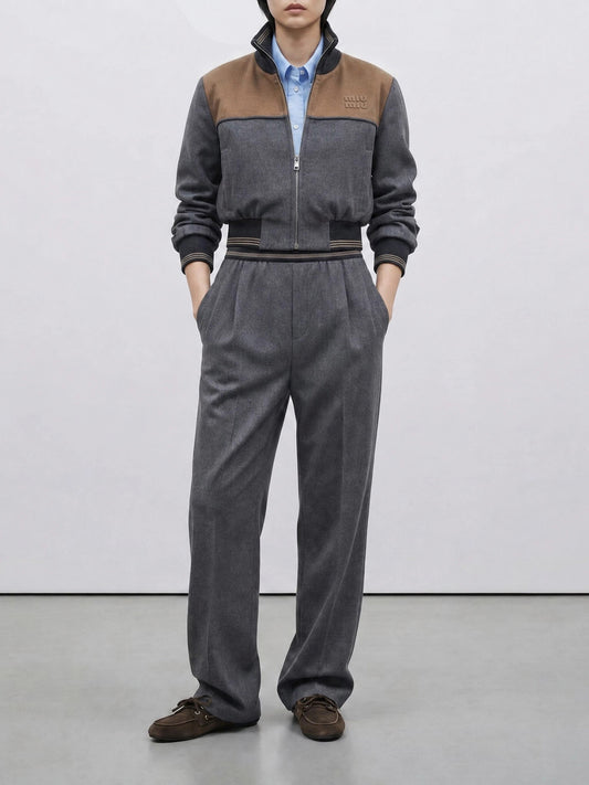 Bomber jackets Logo Grey - Miu Miu Women | PLP | VIETTI Online Store | 2