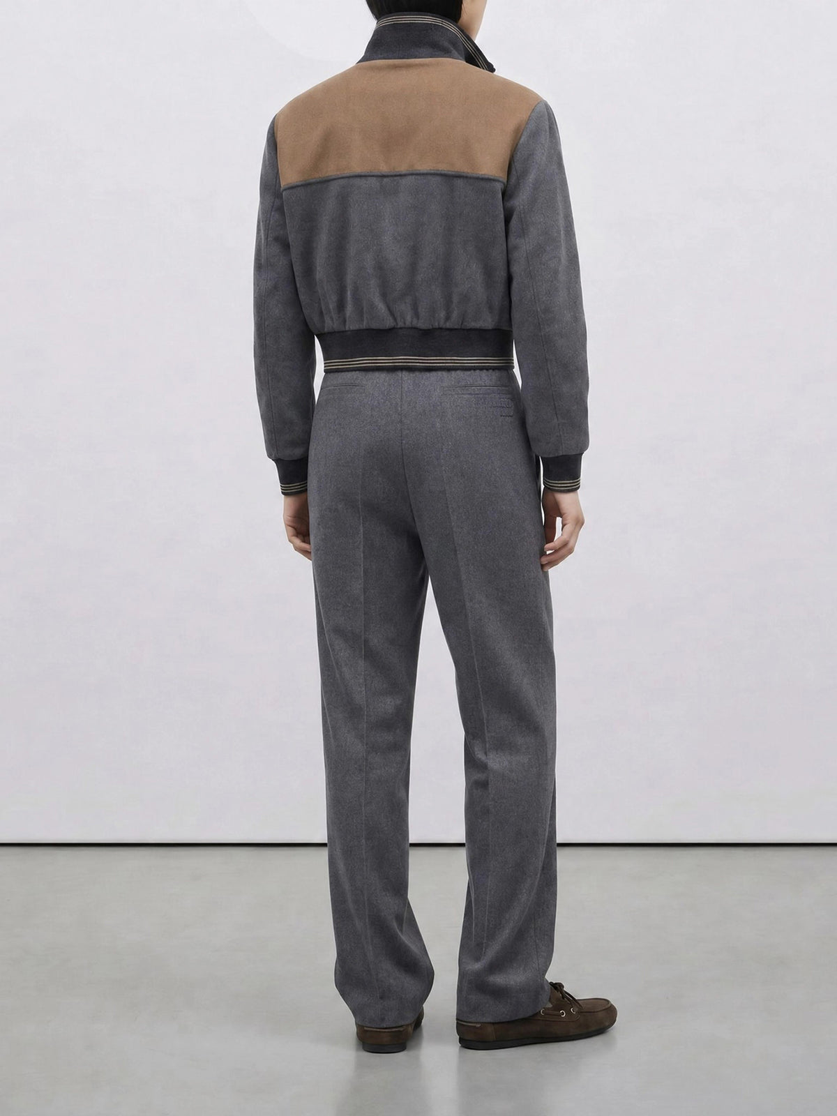 Miu Miu Wool and cashmere bomber jacket Grey