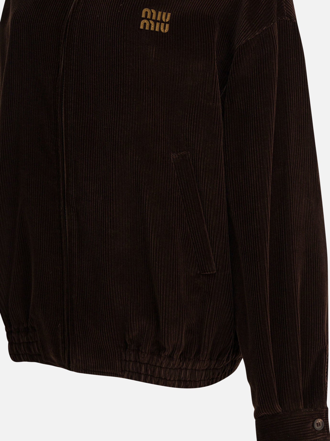 Bomber jackets Logo Brown - Miu Miu Women | PDP | VIETTI Online Store | Zoom-Modal_4