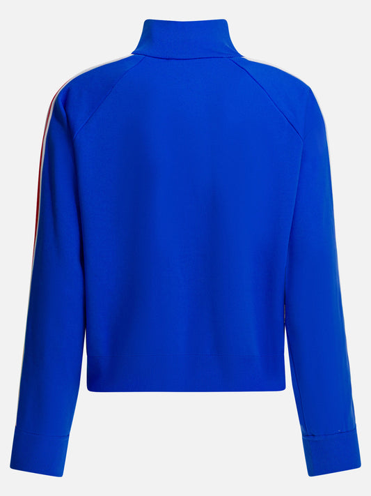 Miu Miu Sweatshirt with zipper and logo Blue