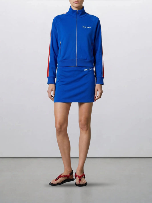 Miniskirts Logo Blue - Miu Miu Women | PLP | VIETTI Online Store | 2