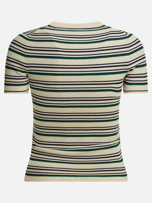 Henley t-shirts Striped Beige - Miu Miu Women | PLP | VIETTI Online Store | 2