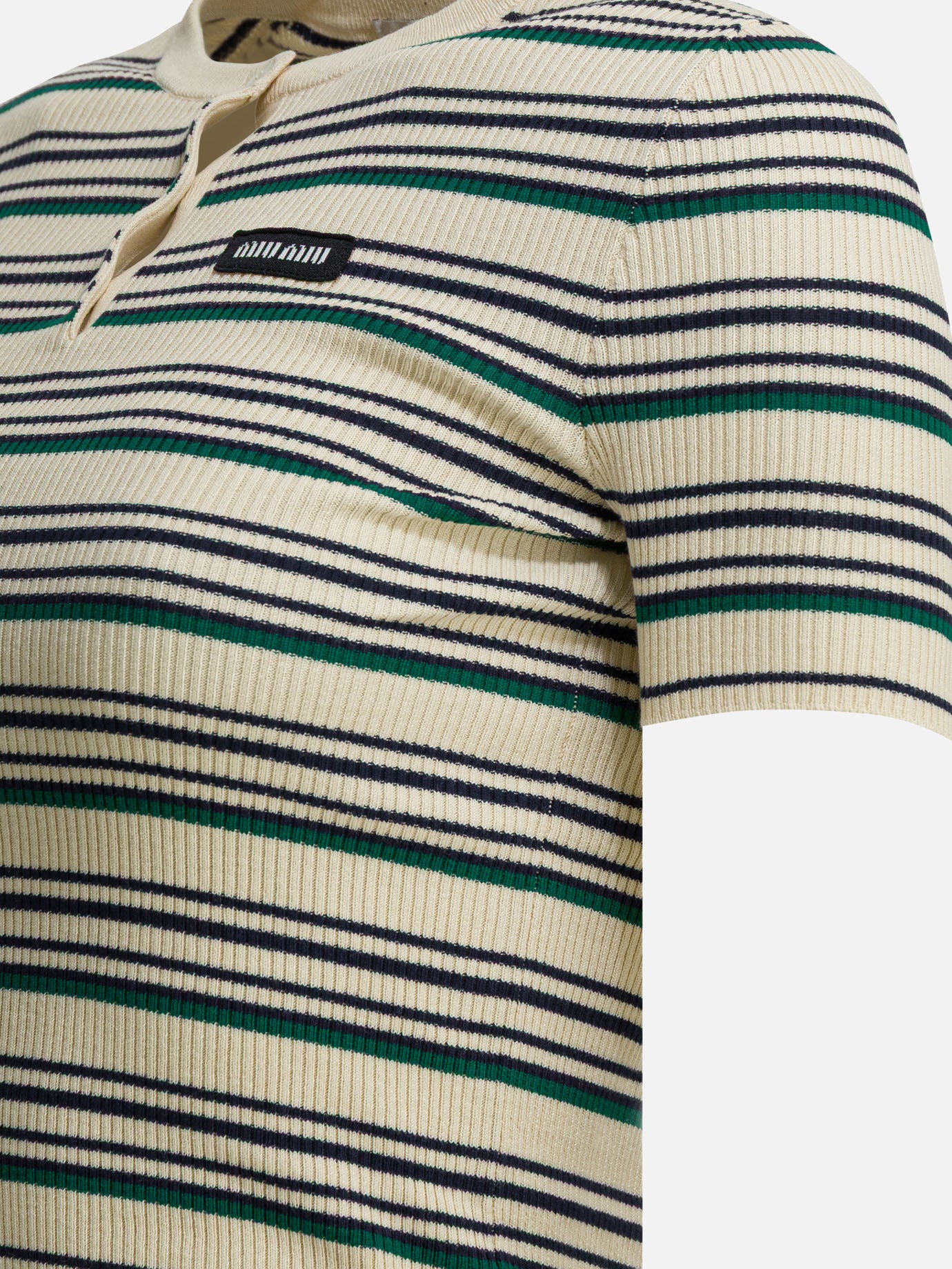 Henley t-shirts Striped Beige - Miu Miu Women | PDP | VIETTI Online Store | Zoom-Modal_4