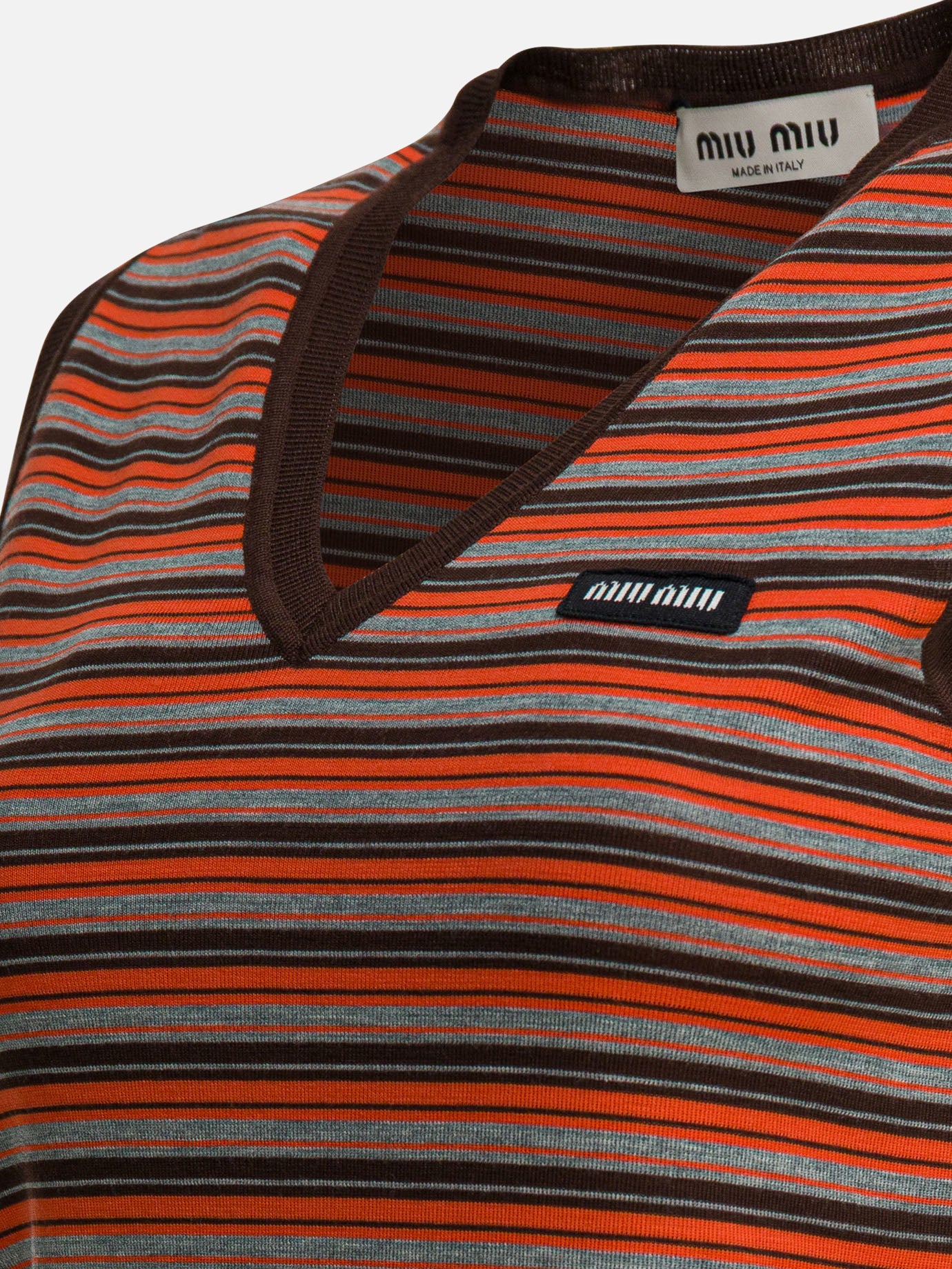 Gilet Striped Arancione - Miu Miu Donna | PDP | VIETTI Online Store | Zoom-Modal_4