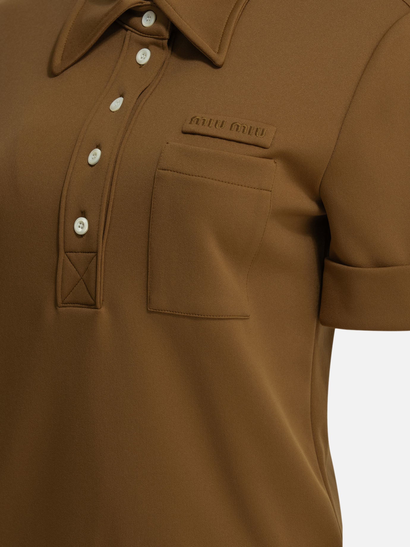 Polo shirts with buttons Logo Brown - Miu Miu Women | PDP | VIETTI Online Store | Zoom-Modal_6
