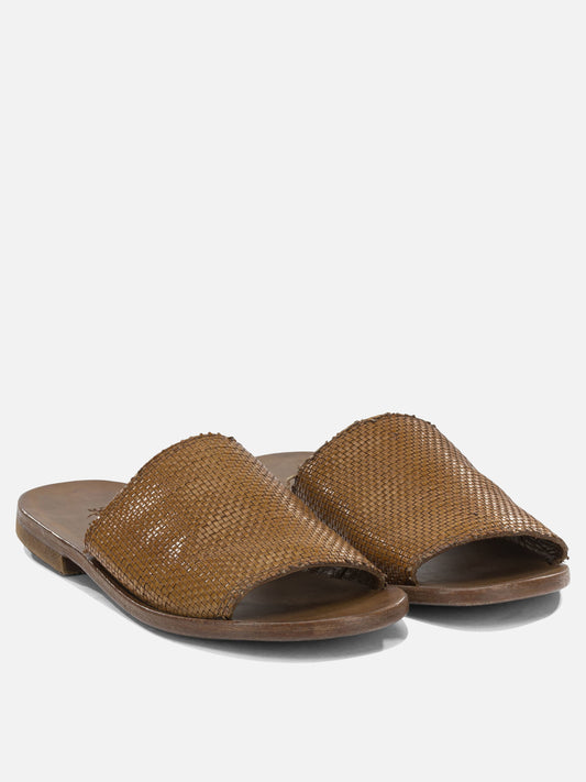 Flat sandals 100 % calf leather - 70% calf leather 30% rubber Brown - Moma Women | PLP | VIETTI Online Store | 2