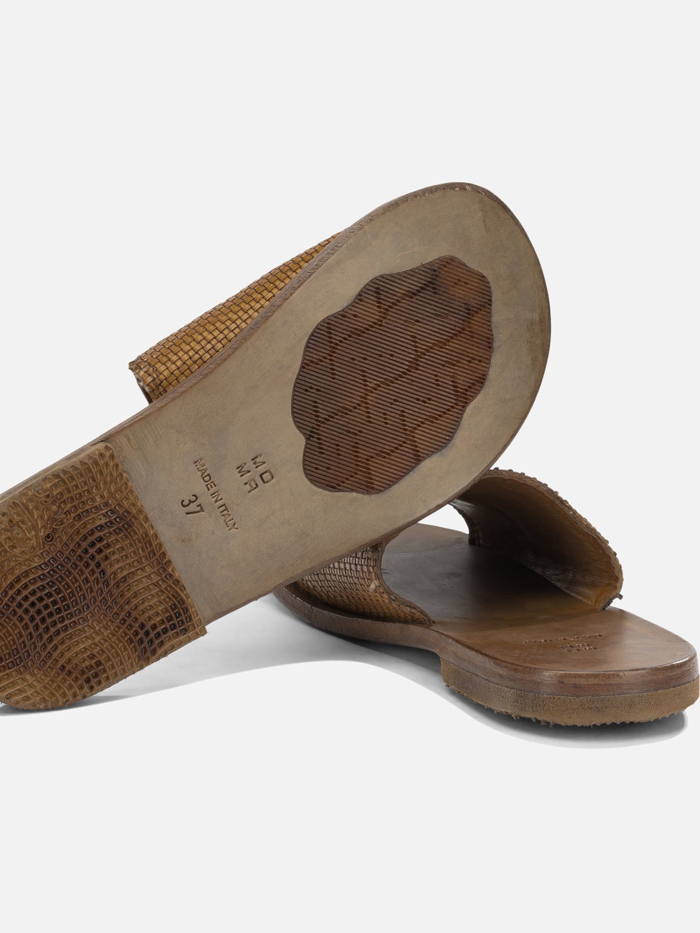 Flat sandals 100 % calf leather - 70% calf leather 30% rubber Brown - Moma Women | PDP | VIETTI Online Store | Zoom-Modal_5