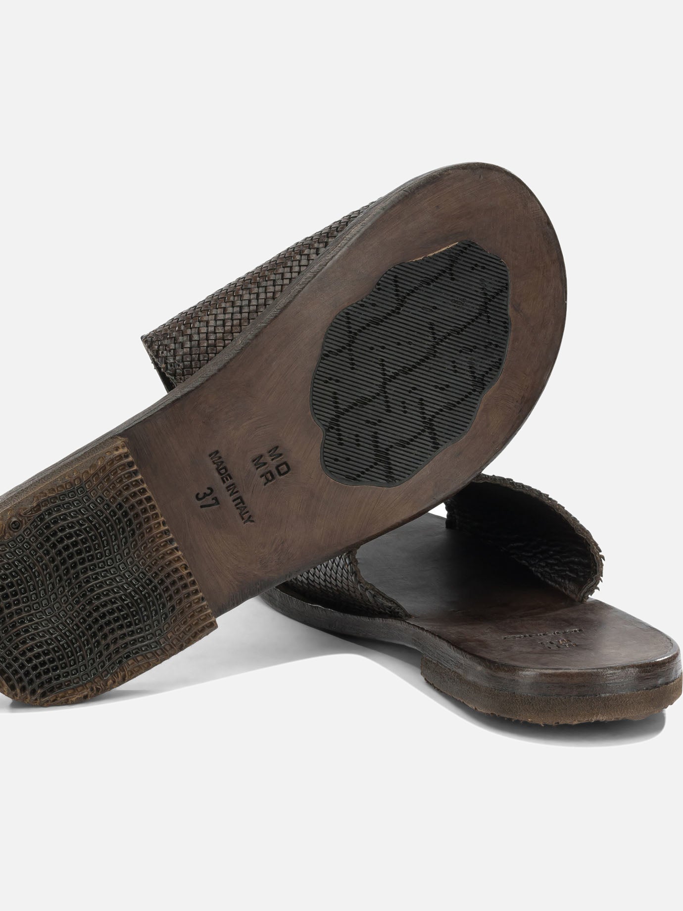 Flat sandals 100 % calf leather - 70% calf leather 30% rubber Brown - Moma Women | PDP | VIETTI Online Store | Zoom-Modal_5