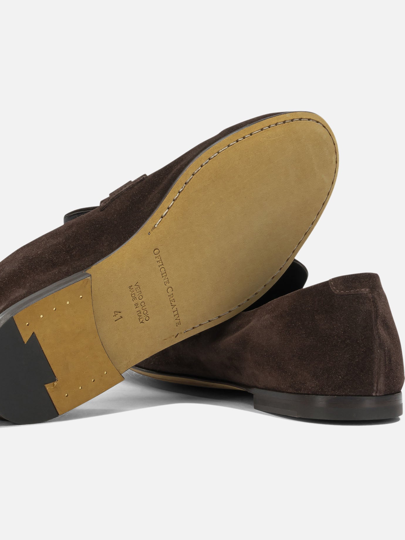 Loafers 100% suede leather - 100% leather Brown - Officine Creative Men | PDP | VIETTI Online Store | Zoom-Modal_5