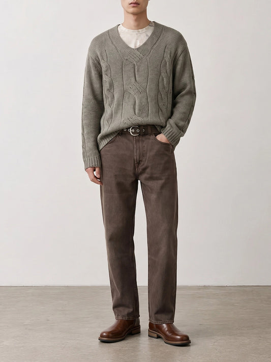 V neck sweaters Textured knit Grey - Our Legacy Men | PLP | VIETTI Online Store | 2