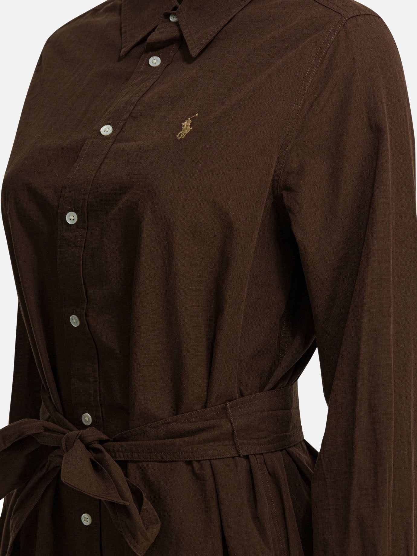 Midi dresses Solid colour Brown - Polo Ralph Lauren Women | PDP | VIETTI Online Store | Zoom-Modal_4