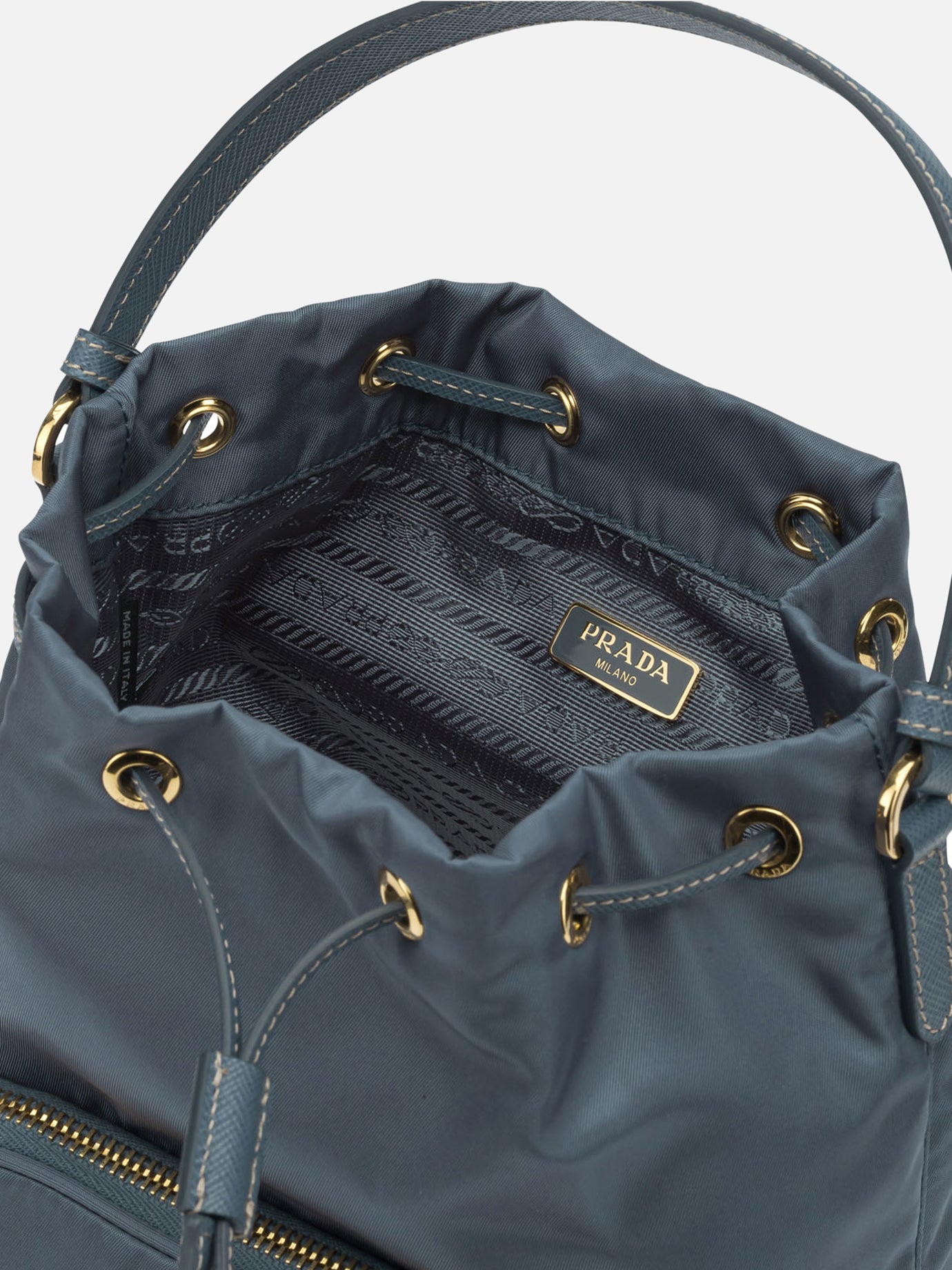 Small bags 100% recycled polyamide - Other fabric: 100% calf leather Blue - Prada Women | PDP | VIETTI Online Store | Zoom-Modal_5
