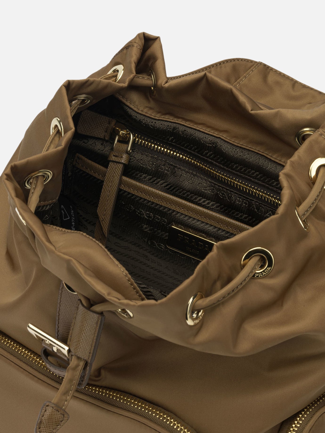 Zaini casual 100% recycled polyamide - Other fabric: 100% calf leather Marrone - Prada Donna | PDP | VIETTI Online Store | Zoom-Modal_5