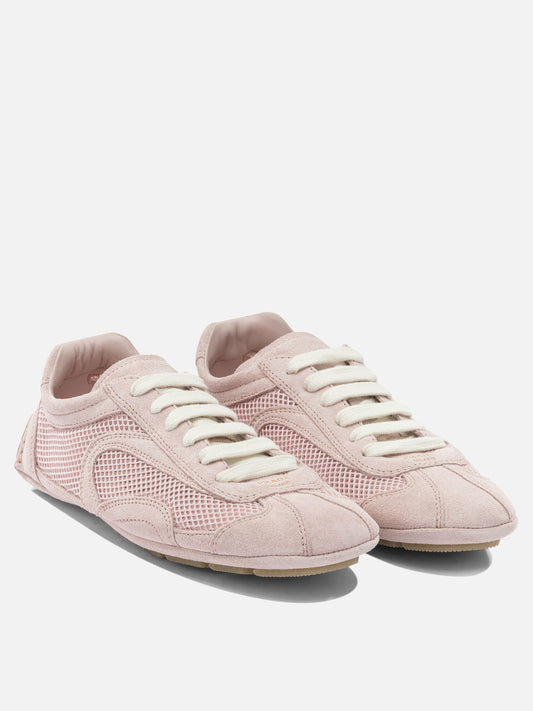 Low top sneakers 100% polyester - 100% calf leather Pink - Prada Women | PLP | VIETTI Online Store | 2