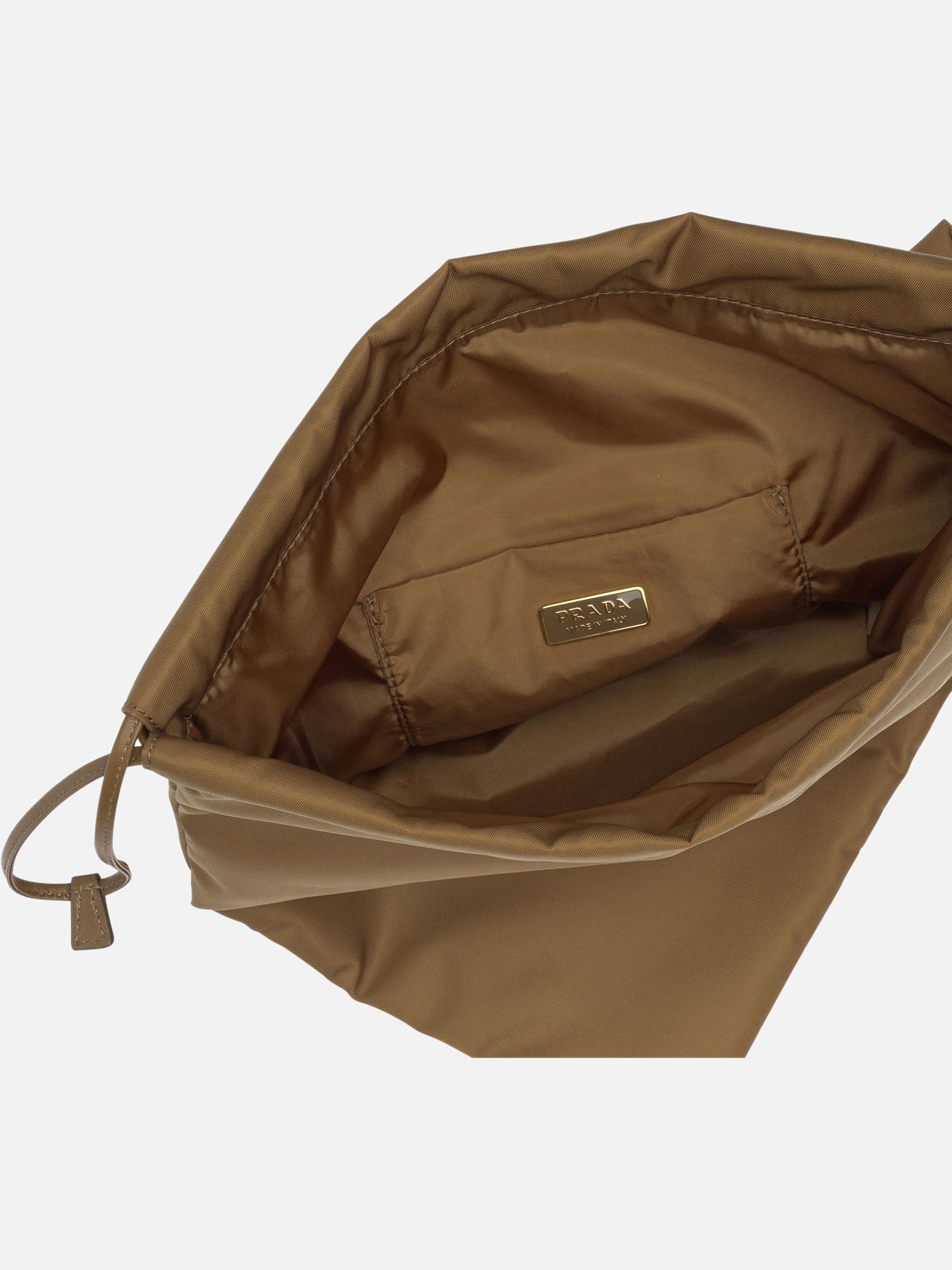 Pouch 100% recycled polyamide - Other fabric: 100% lamb leather Brown - Prada Women | PDP | VIETTI Online Store | Zoom-Modal_4