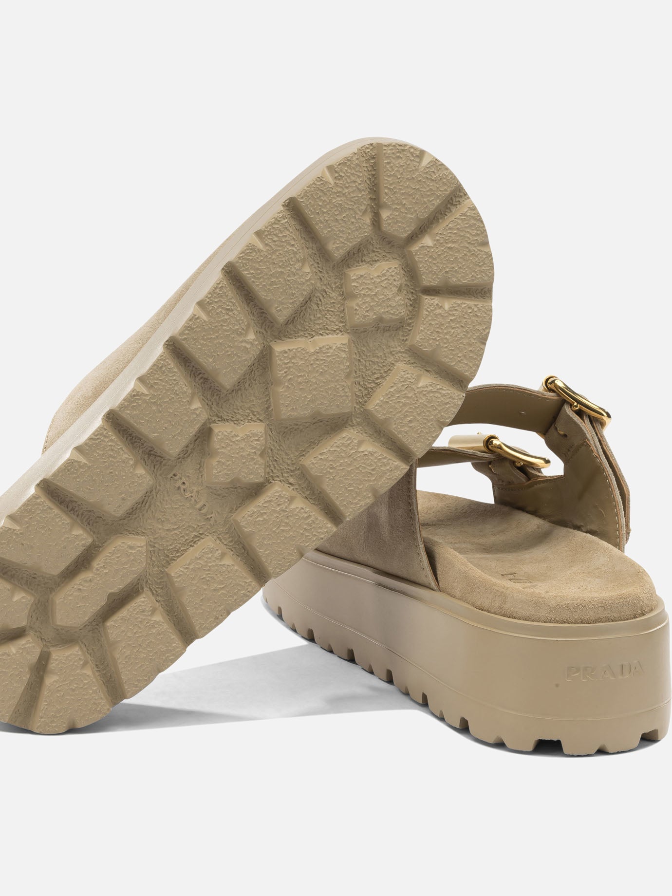 Sandali bassi 100% calf leather - 100% rubber Beige - Prada Donna | PDP | VIETTI Online Store | Zoom-Modal_5